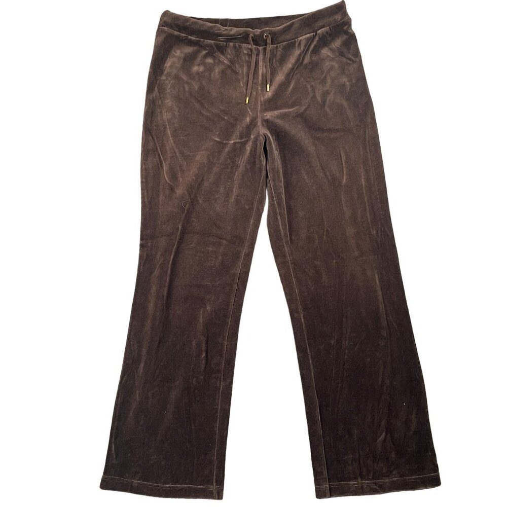 LRL Ralph Lauren Track Pants Womens Size M Velour Stretch Comfort Lounge Slouchy